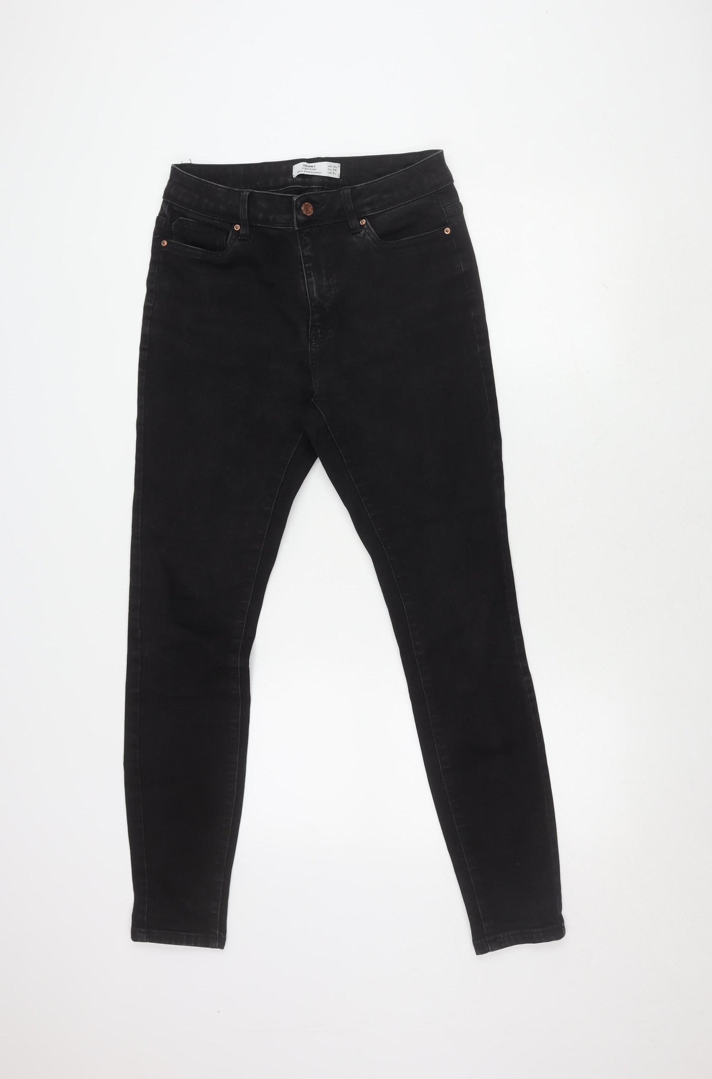 Next Women's Black Skinny Jeans - 10L, High Rise, Stretch