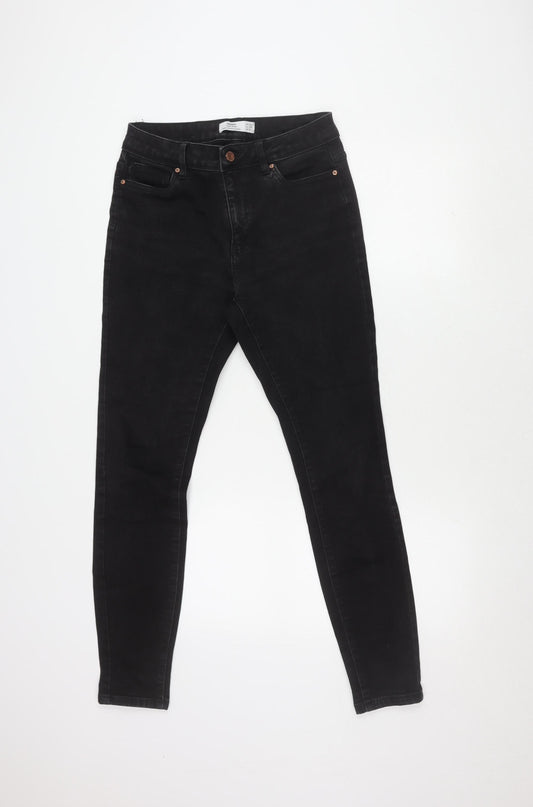 Next Women's Black Skinny Jeans - 10L, High Rise, Stretch