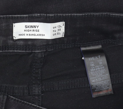 Next Women's Black Skinny Jeans - 10L, High Rise, Stretch