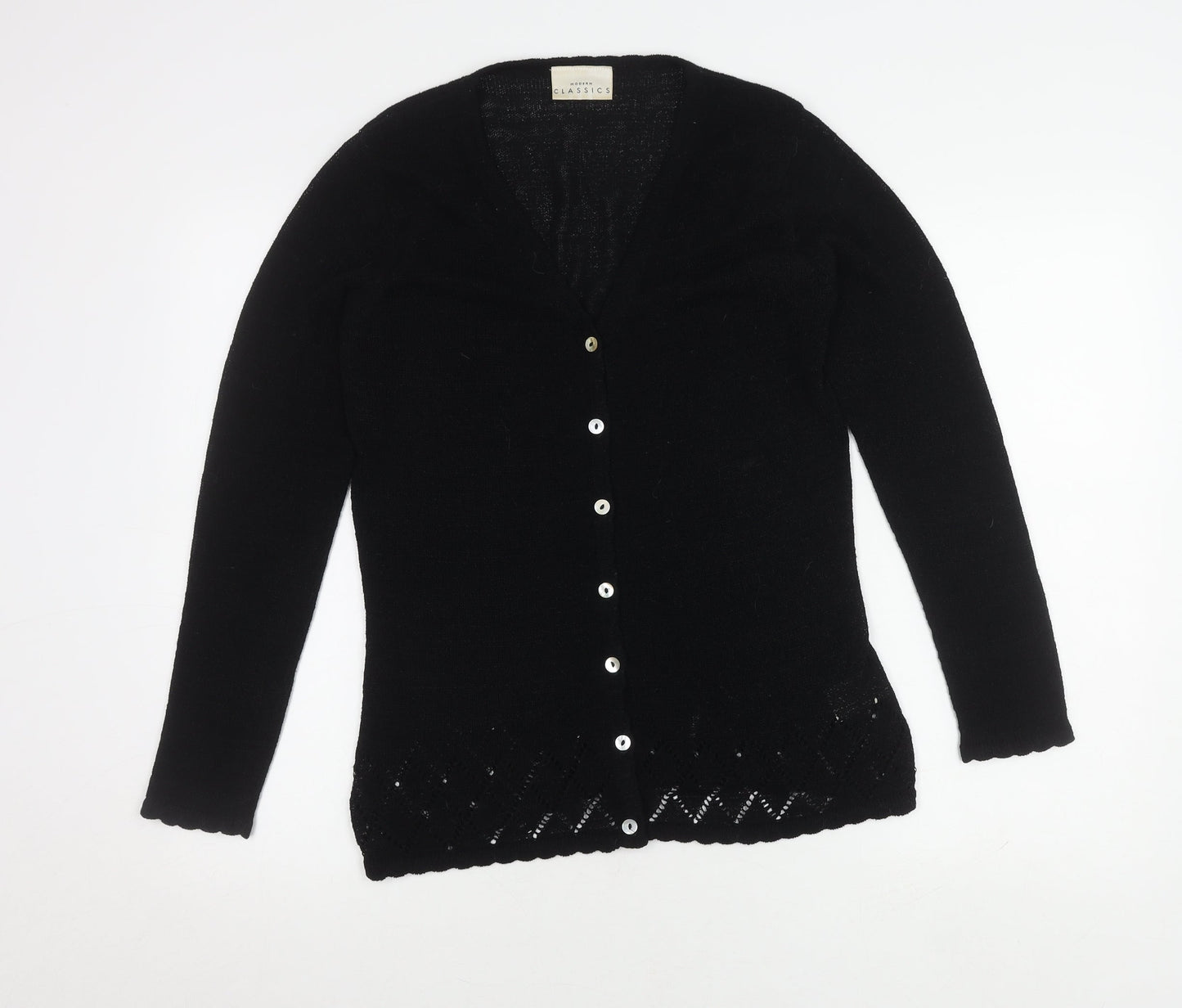 Modern Classics Women's Black Knit V-Neck Cardigan M
