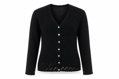 Modern Classics Women's Black Knit V-Neck Cardigan M