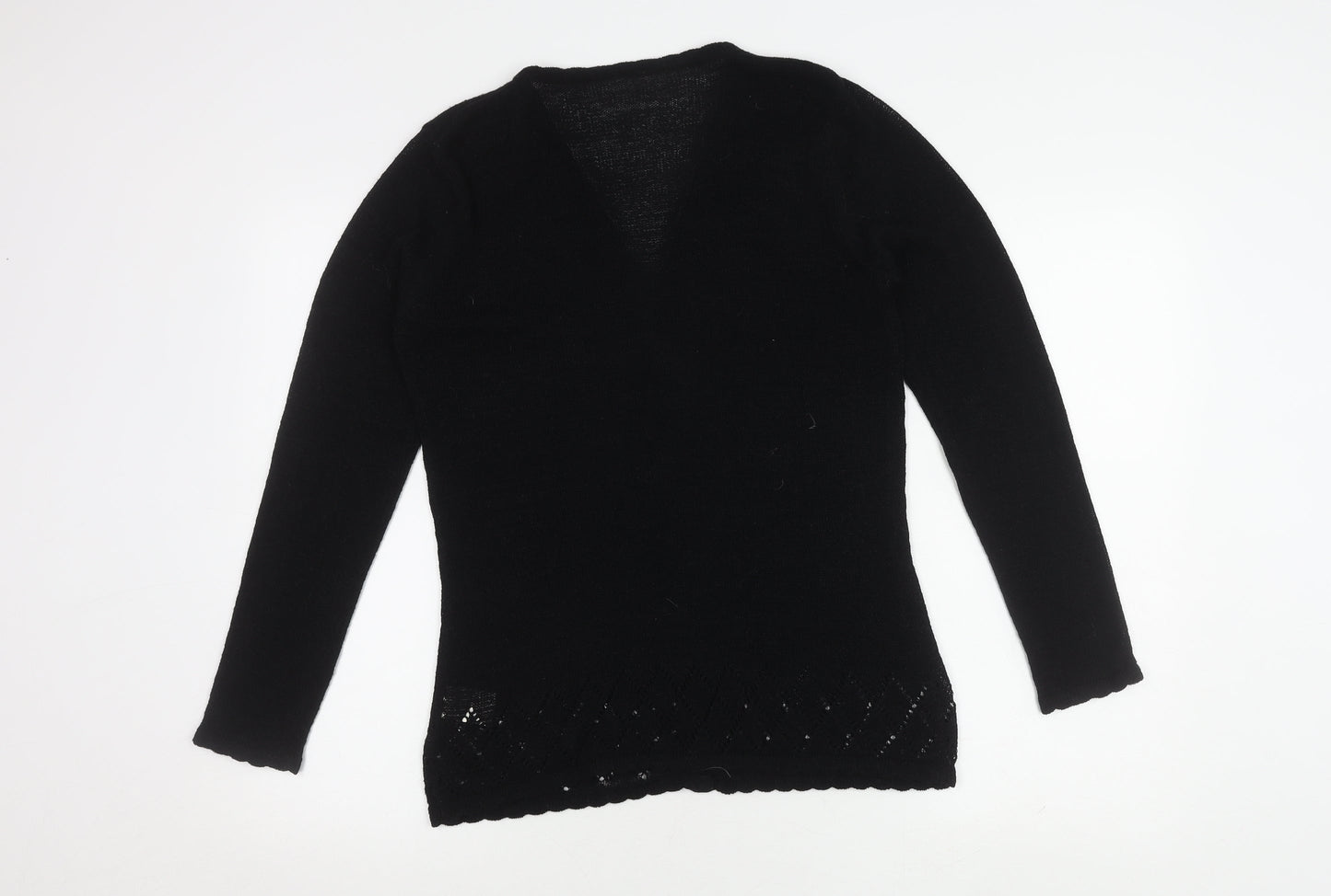 Modern Classics Women's Black Knit V-Neck Cardigan M