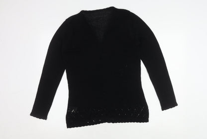 Modern Classics Women's Black Knit V-Neck Cardigan M