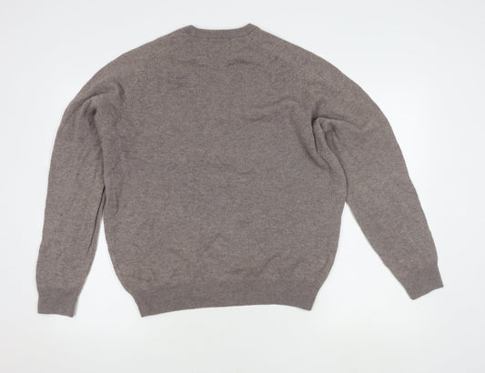 Marks and Spencer Grey Wool V-Neck Men's Pullover L