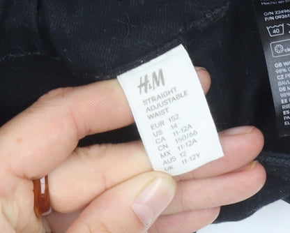 H&M Girls Black Straight Jeans Size 12 Years