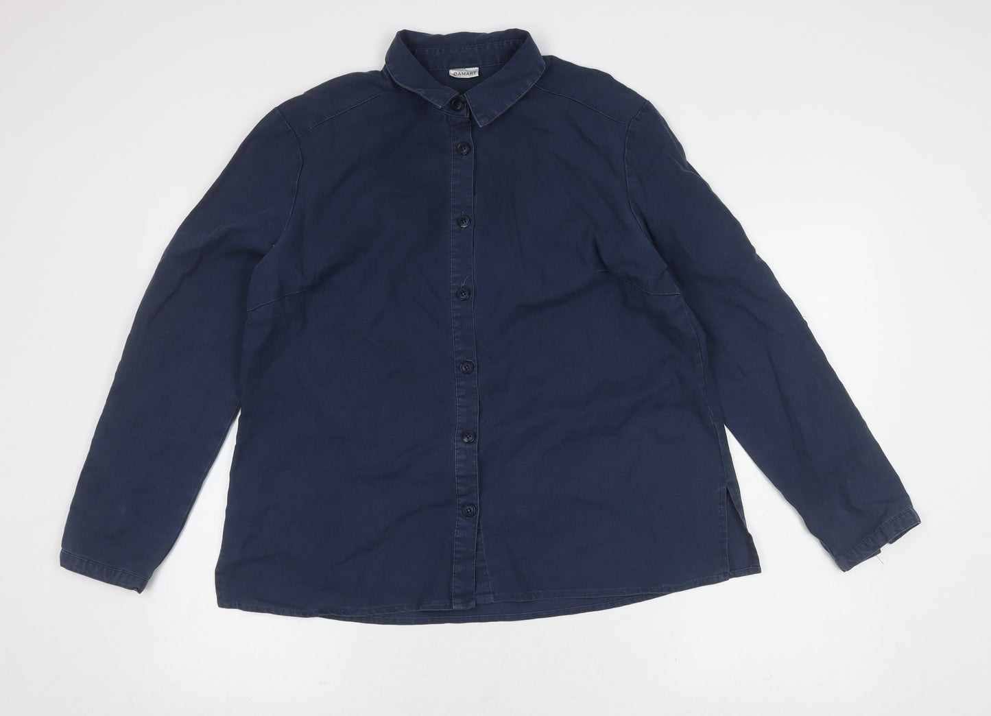 Damart Women's Blue Button-Up Shirt, Size 12