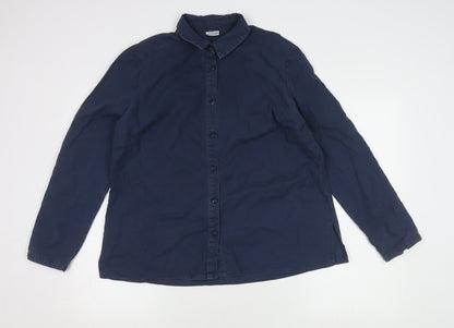 Damart Women's Blue Button-Up Shirt, Size 12