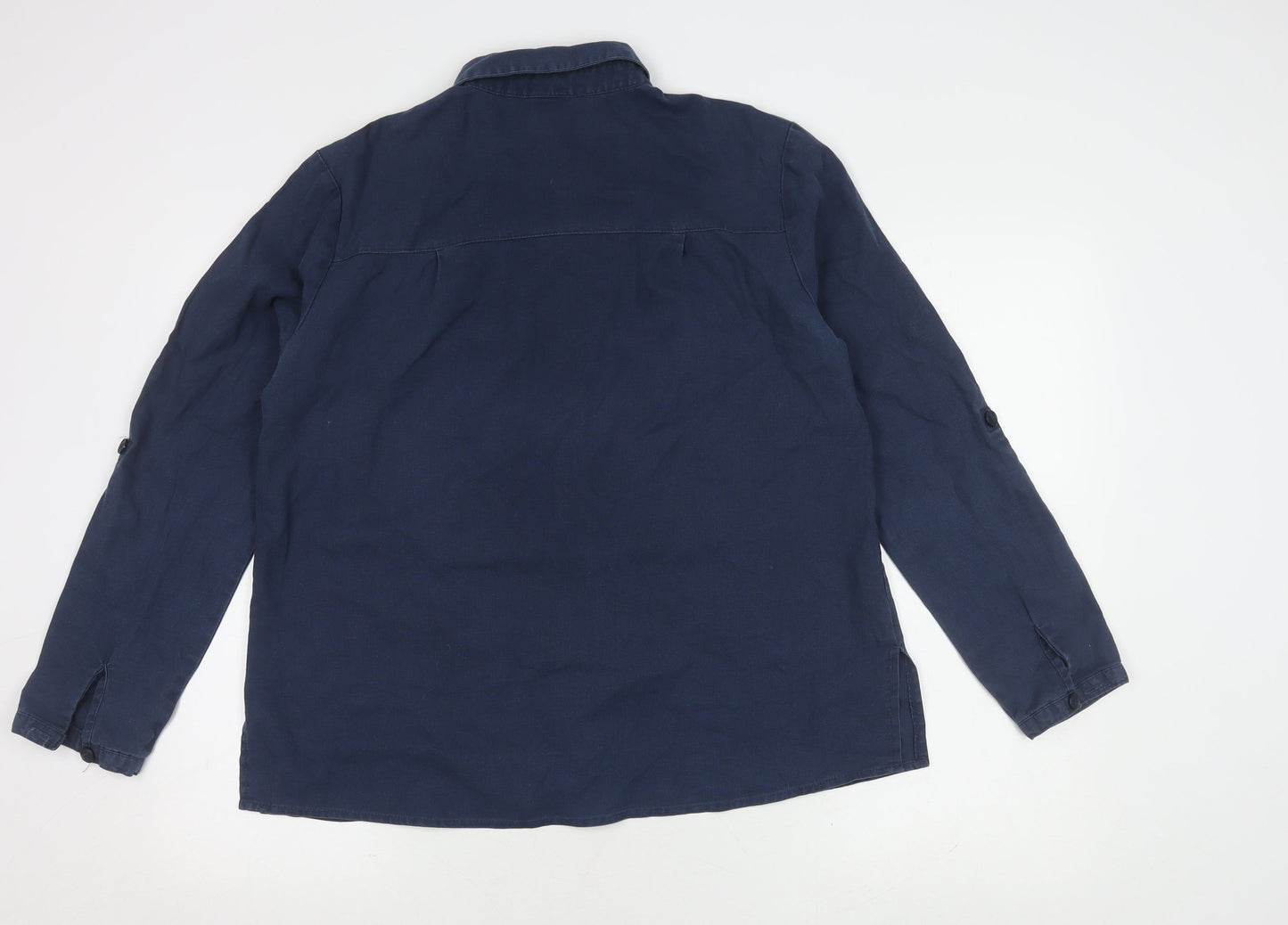 Damart Women's Blue Button-Up Shirt, Size 12