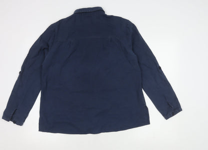 Damart Women's Blue Button-Up Shirt, Size 12