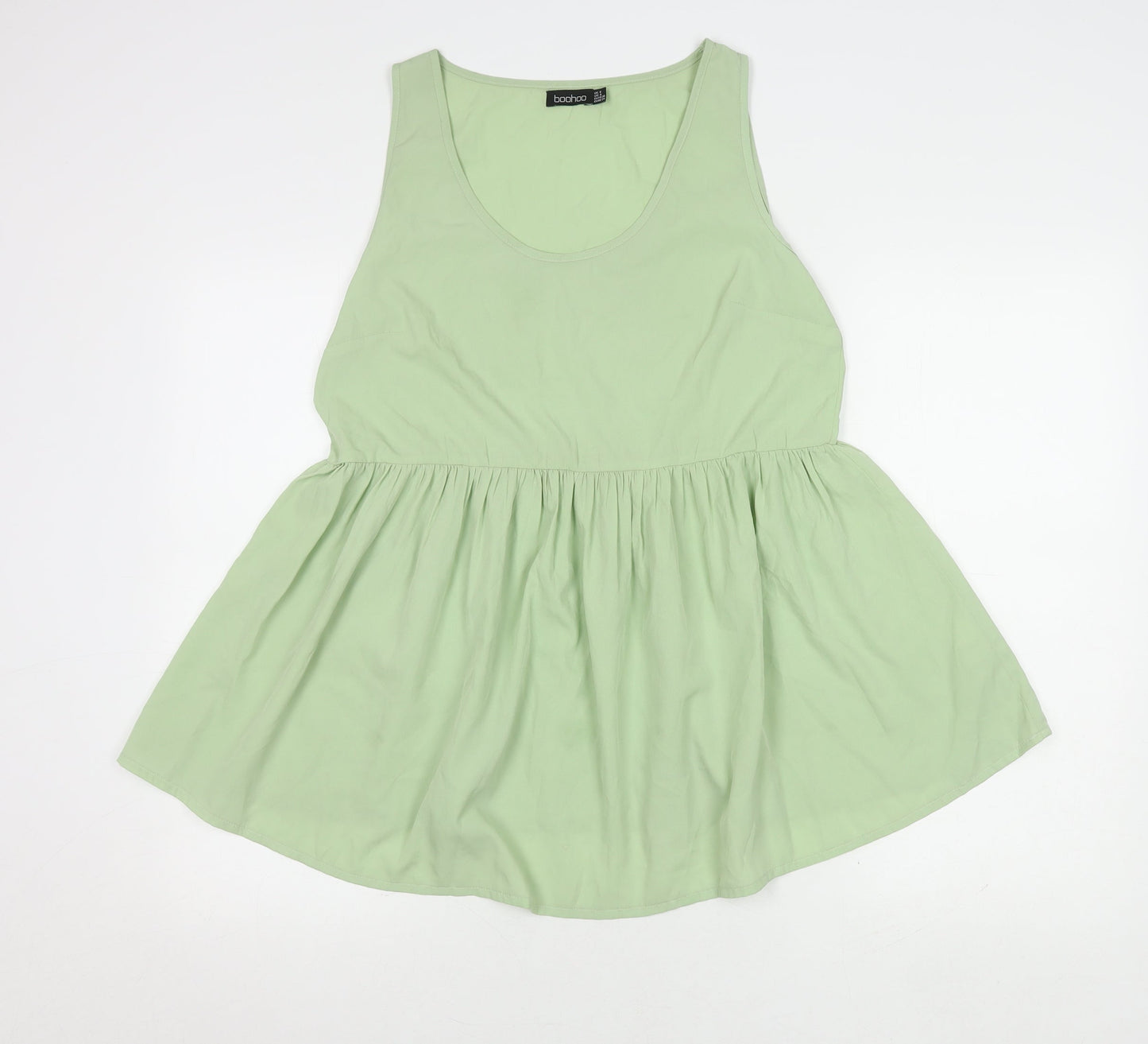 Boohoo Women Green Tank Top UK 8 Sleeveless Basic