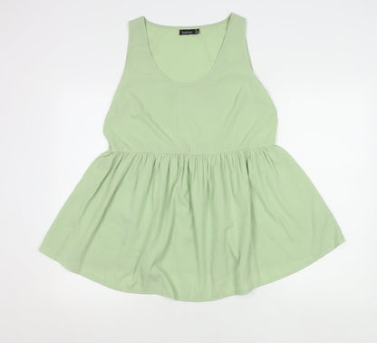 Boohoo Women Green Tank Top UK 8 Sleeveless Basic
