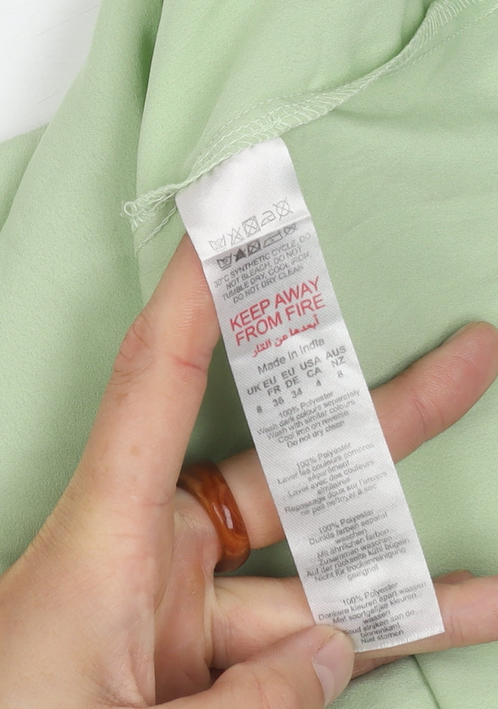 Boohoo Women Green Tank Top UK 8 Sleeveless Basic