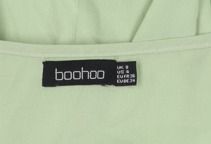 Boohoo Women Green Tank Top UK 8 Sleeveless Basic