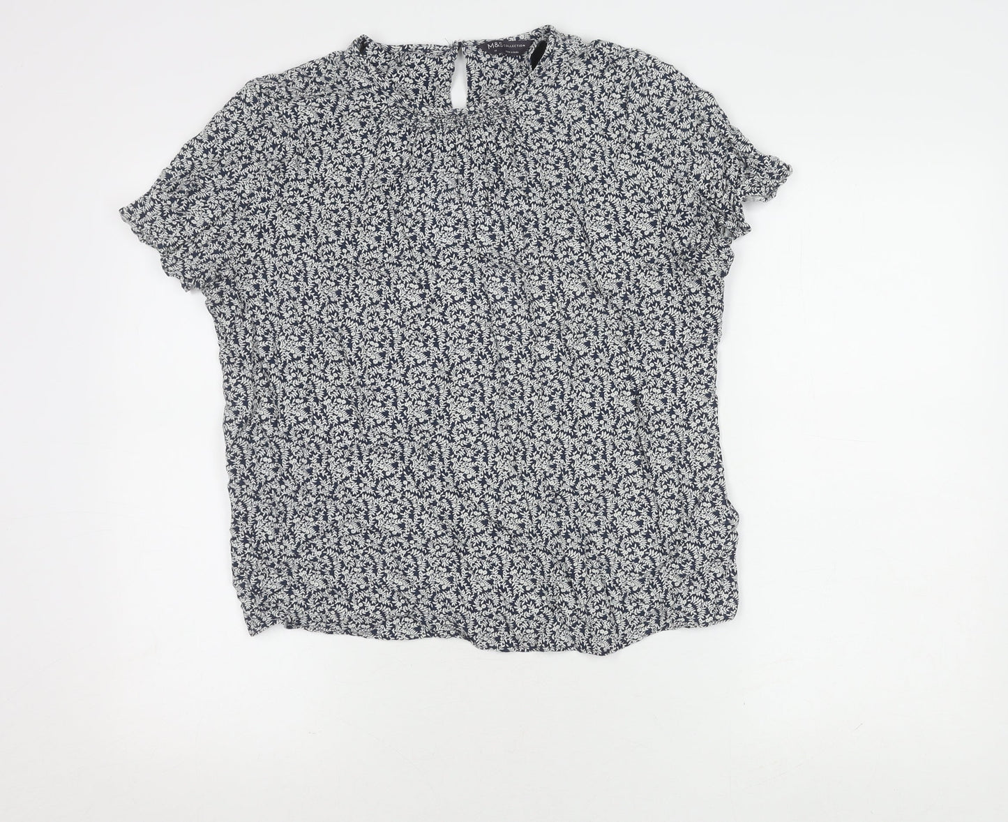 Womens UK Size 14 Marks and Spencer Blue Basic Blouse