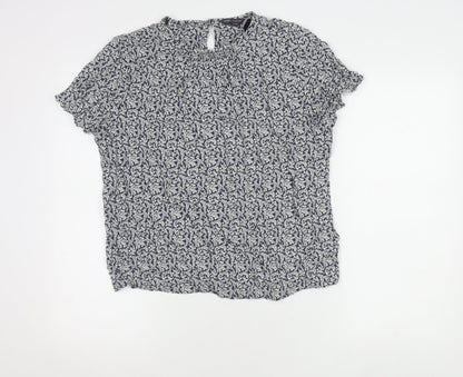 Womens UK Size 14 Marks and Spencer Blue Basic Blouse