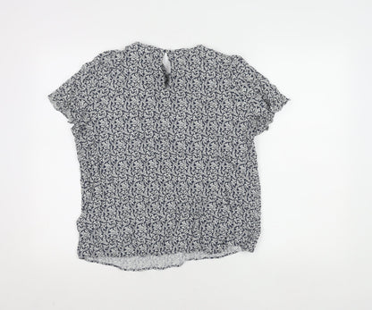 Womens UK Size 14 Marks and Spencer Blue Basic Blouse