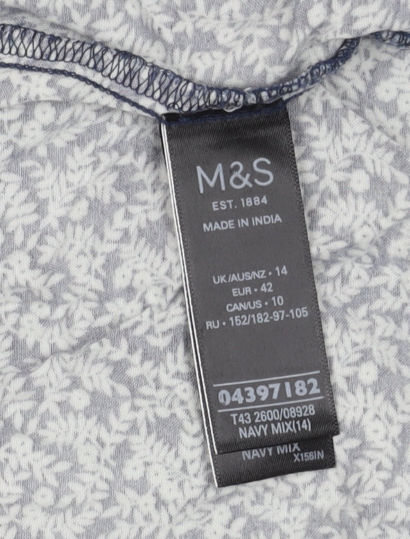 Womens UK Size 14 Marks and Spencer Blue Basic Blouse