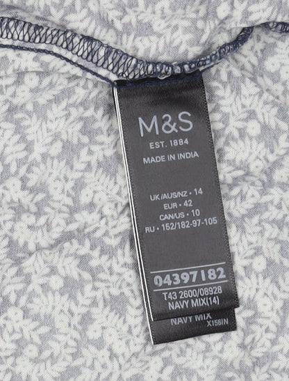 Womens UK Size 14 Marks and Spencer Blue Basic Blouse