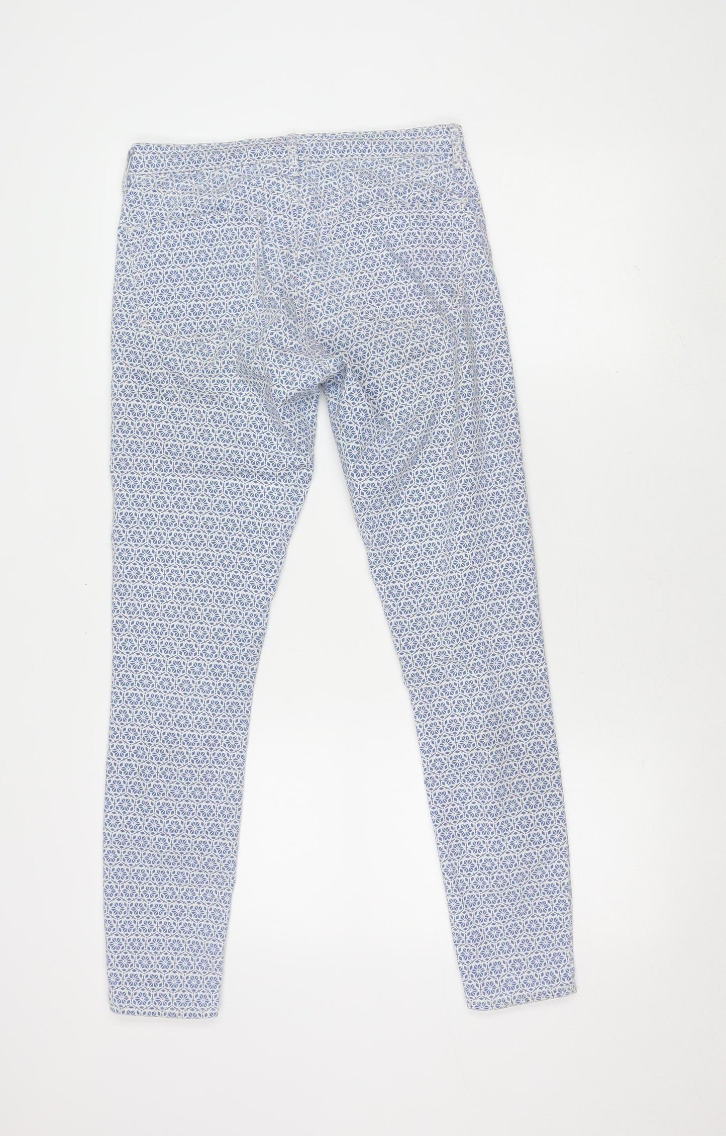 Topshop Women's Blue Geometric Jegging Trousers Size 8