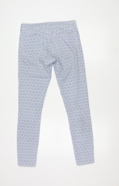 Topshop Women's Blue Geometric Jegging Trousers Size 8