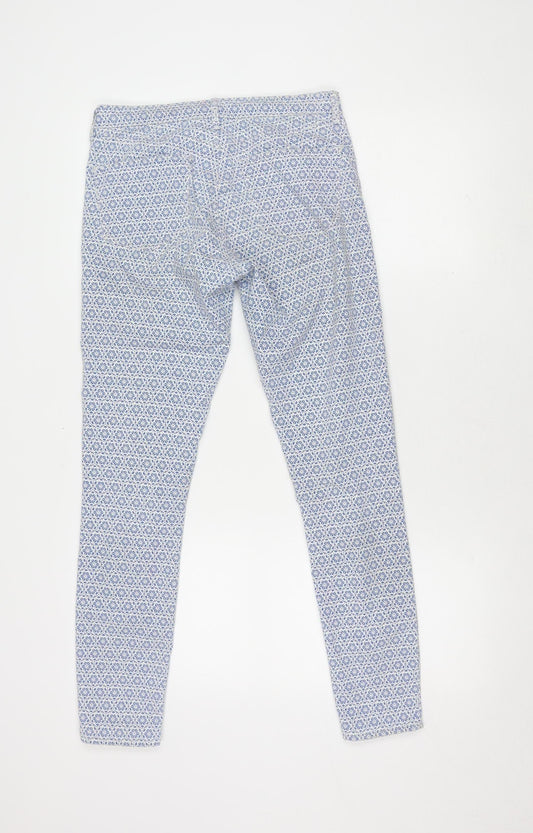 Topshop Women's Blue Geometric Jegging Trousers Size 8