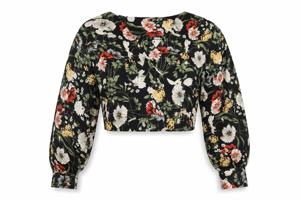 Womens UK Size 10 Boohoo Multicoloured Cropped Blouse
