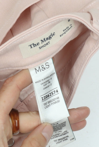 Marks and Spencer Women's Pink Shorts Size 6 Regular Fit