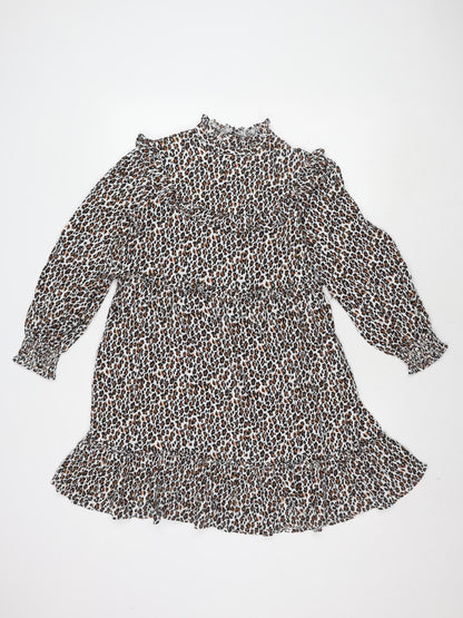 Marks and Spencer Girls Multicoloured Animal Print Dress 12Y