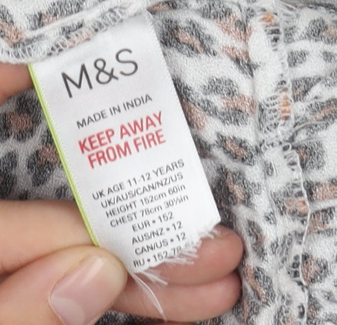 Marks and Spencer Girls Multicoloured Animal Print Dress 12Y