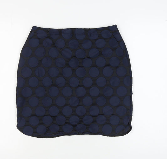 Boden Women's Blue Polka Dot Pencil Skirt - Size 10
