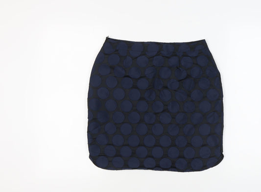 Boden Women's Blue Polka Dot Pencil Skirt - Size 10