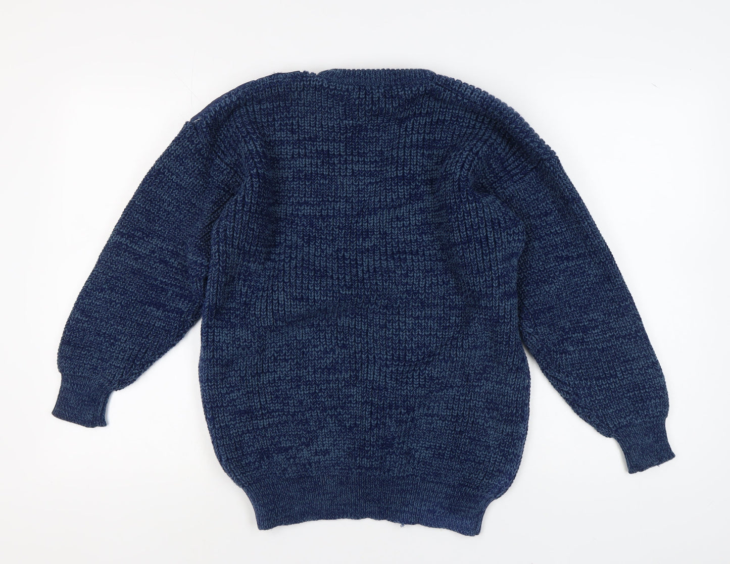 Champion Men's L Blue Chunky-Knit Pullover Jumper