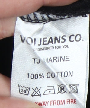 Voi Jeans Men's Black Polo Shirt Small Collared Style