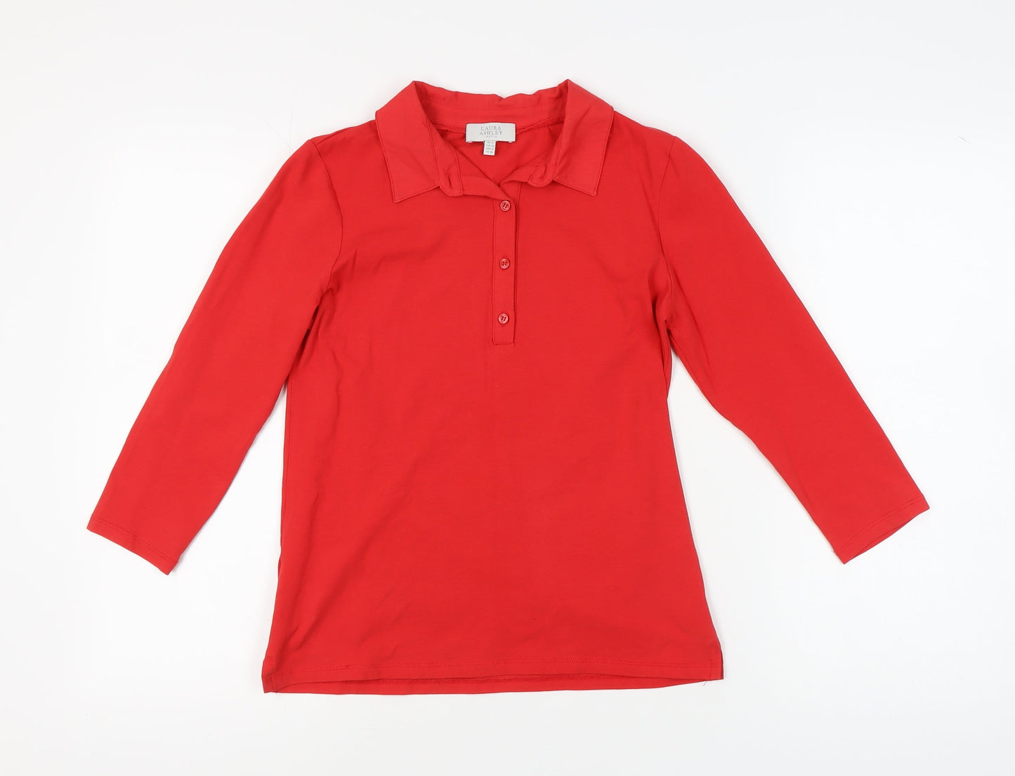 Laura Ashley Women's Red Polo Top Size 10 Classic Fit