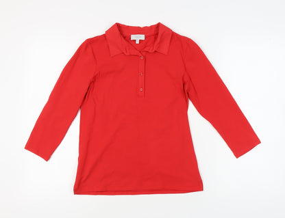 Laura Ashley Women's Red Polo Top Size 10 Classic Fit