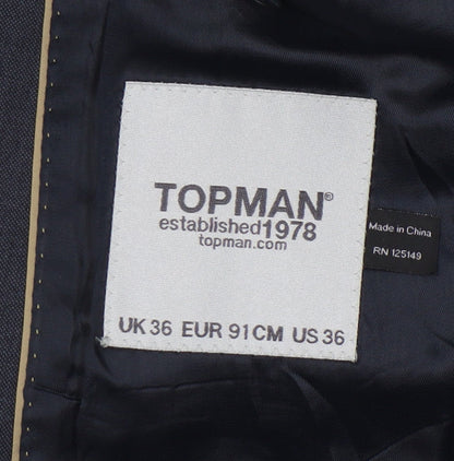 Mens UK Size 36 Topman Regular Blue Suit Jacket