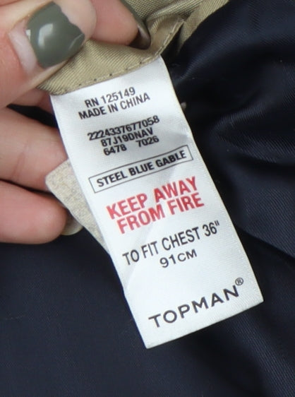 Mens UK Size 36 Topman Regular Blue Suit Jacket