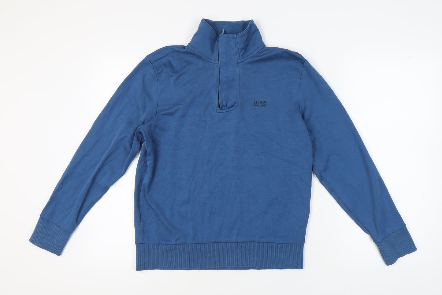Mens UK Size S HUGO BOSS Blue Pullover Sweatshirt