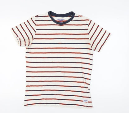Jack & Jones Men's Striped T-Shirt, Medium, Multicoloured