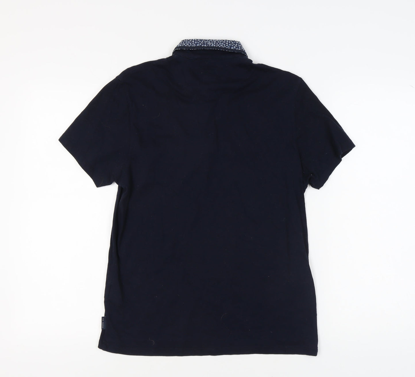 Ted Baker Men's Blue Polo Shirt, Size 3, Solid Cotton