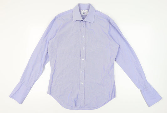 Mens UK Collar Size 16 John Francomb Smart Blue  Dress Shirt
