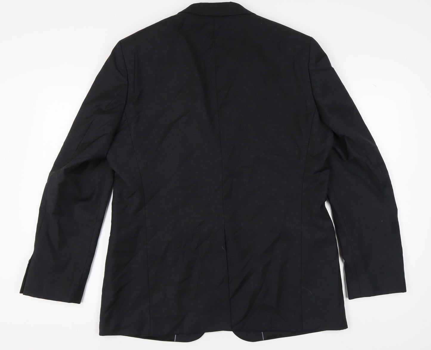 Esprit Men's Black Blazer 44R Regular Wool Jacket