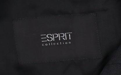 Esprit Men's Black Blazer 44R Regular Wool Jacket
