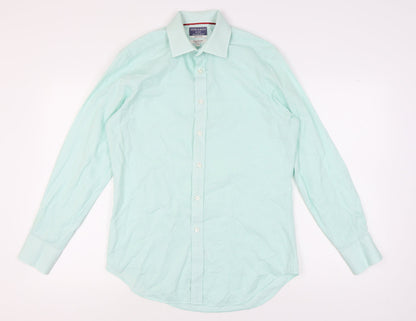 Stovel & Mason Men's Green Cotton Long Sleeve Shirt 15.5