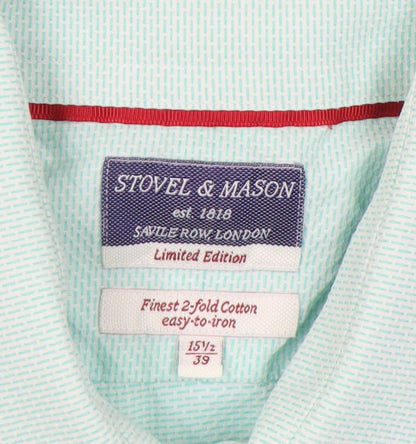 Stovel & Mason Men's Green Cotton Long Sleeve Shirt 15.5