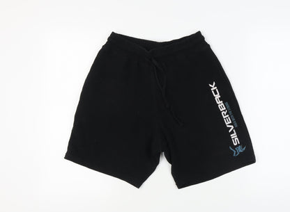 Silverback Men's Black Biker Shorts, Size S, Athletic Fit