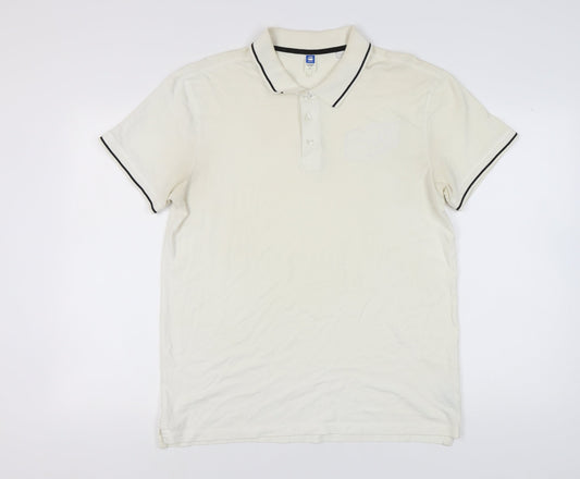 G-Star RAW Men's White Polo Shirt XL - Logo Accent