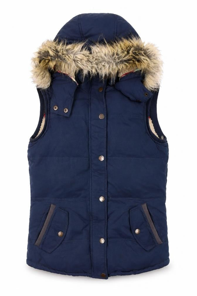 Womens UK Size 8 Fat Face Blue Puffer Jacket