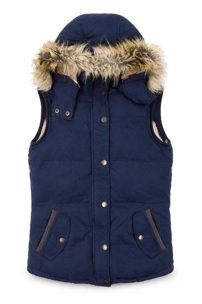 Womens UK Size 8 Fat Face Blue Puffer Jacket