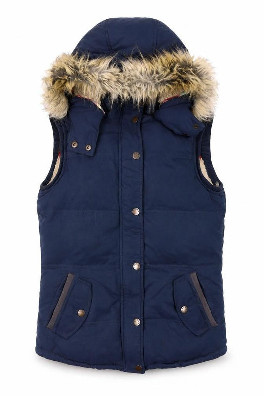 Womens UK Size 8 Fat Face Blue Puffer Jacket